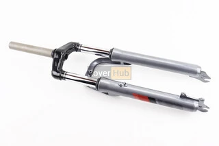 Вилка 26 "амортизаційна, без різьби 1-1/8" (28,6мм), шток 170мм, з ходом 60мм, Disk-brake, сіра LJ-641