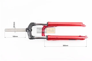 Вилка 26 "амортизаційна, без різьби 1-1/8" (28,6мм), шток 190мм, з ходом 60мм, Disk-brake, червона YS-3041