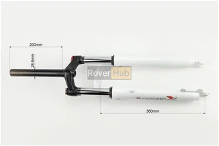 Вилка 26 "амортизаційна, без різьби 1-1/8" (28,6мм), шток 200мм, з ходом 80мм, Disk-brake, M Lockout, біла FRK-26