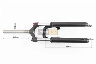 Вилка 26" амортизационная, без резьбы 1-1/8" (28,6мм), шток 240мм, с ходом 80мм, V/Disk-brake, M Lockout, чёрная ES-246- MLO