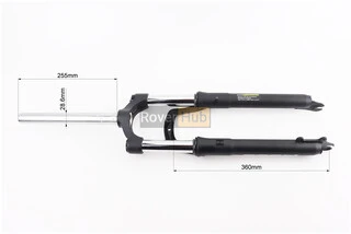 Вилка 26" амортизаційна, без різьби 1-1/8" (28,6мм), шток 255мм, з ходом 100мм, Disk-brake, пружинно-оливна, Lockout, чорна N780