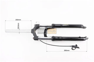 Вилка 26" амортизаційна, без різьби 1-1/8" (28,6мм), шток 255мм, з ходом 100мм, Disk-brake, пружинно-оливна, виносний Lockout,