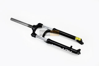 Вилка 26" амортизаційна, без різьби 1-1/8" (28,6мм), шток 255мм, з ходом 100мм, Disk-brake, пружинно-оливна, Lockout, алюмінієва,