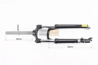 Вилка 26" амортизаційна, без різьби 1-1/8" (28,6мм), шток 255мм, з ходом 100мм, Disk-brake, пружинно-оливна, Lockout, алюмінієва,