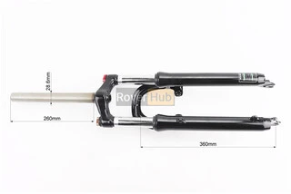 Вилка 26 "амортизаційна, без різьби 1-1/8" (28,6мм), шток 260мм, з ходом 75мм, V/Disk-brake, M Lockout, чорна LJ-641(сталева