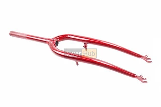 Вилка 26" з різьбою 1" (25,4мм), шток 200мм, V-brake, червона