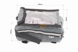 Сумка на раму з відділенням для смартфона 220х90х110мм, світловідбиваючі смуги, кріпл. на липучці, сіра