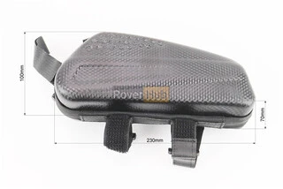 Сумка на раму (жёсткий чехол) 220х90х85мм, крепл. на липучке, влагозащитная, "карбон"