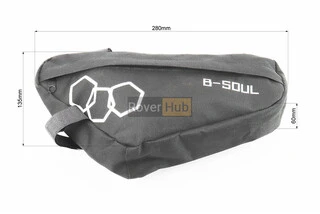 Сумка передняя под раму треугольная 280х135х60мм, крепл. на липучке, влагозащитная, чёрная