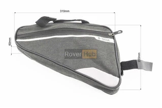 Сумка під раму трикутна 350х290х200мм, кріпл. на липучці, вологозахисна, світловідбиваючі смуги, чорна