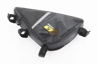 Сумка під раму трикутна 3500х260х200мм, кріпл. на липучці, вологозахисна, світловідбиваючі смуги, чорна