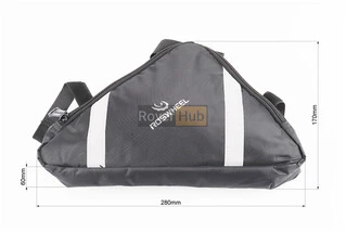 Сумка под раму треугольная 280х220х200мм, крепл. на липучке, влагозащитная, светоотражающие полосы, чёрная