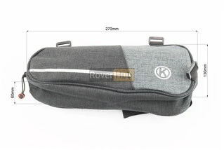 Сумка под раму, крепл. на липучке, чёрно-серая