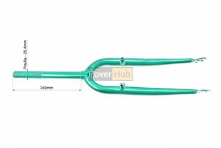 Вилка 26" с резьбой 1" (25,4мм), шток 240мм, V-brake, зеленная