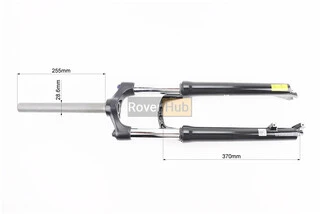 Вилка 27,5" амортизаційна, без різьби 1-1/8" (28,6мм), шток 255мм, з ходом 100мм, Disk-brake, пружинно-оливна, Lockout,