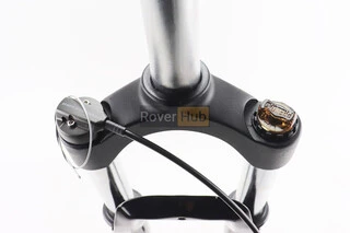 Вилка 27,5" амортизаційна, без різьби 1-1/8" (28,6мм), шток 255мм, з ходом 100мм, Disk-brake, пружинно-оливна, виносний Lockout,