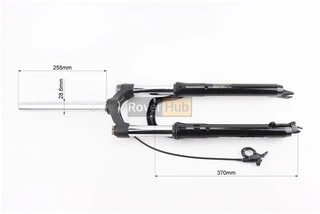 Вилка 27,5" амортизаційна, без різьби 1-1/8" (28,6мм), шток 255мм, з ходом 100мм, Disk-brake, пружинно-оливна, виносний Lockout,