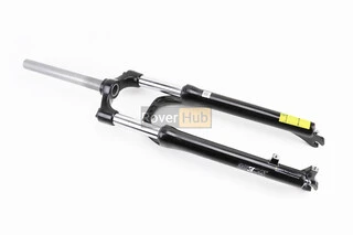 Вилка 27,5" амортизаційна, без різьби 1-1/8" (28,6мм), шток 255мм, з ходом 80мм, Disk-brake, Preload, алюмінієва, чорна XCE 28