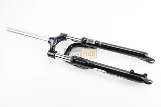 Вилка 27,5" амортизаційна, без різьби 1-1/8" (28,6мм), шток 255мм, з ходом 60мм, Disk-brake, чорна CH-386