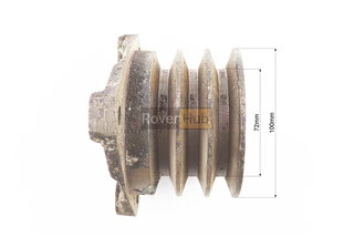 Шків 3-х пазний D-100mm (три пази під ремінь SPB) Lотв.-107mm (можливий незначний дефект фарбування, лиття)