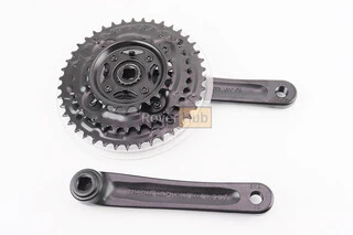 Шатуны "квадрат" 170мм, 42.34.24T MTB, алюминиевые, чёрно-прозрачные MA-AC49