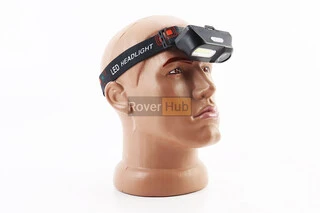 Ліхтар налобний 1+12 діодів 180 lumen, Li-ion 3.7V 6800mAh зарядка від USB, вологозахисний, чорний KX-1804