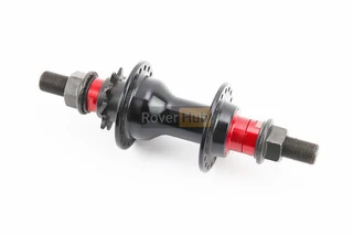 Втулка задня BMX алюмінієва 14Gx36H драйвер 9т, 4 пром-підшипники 6902 2RS, вісь 14мм, кріпл. гайка, чорно-червона FB-A275В