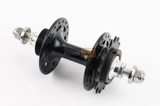 Втулка задня FIX алюмінієва 14Gx36H з фіксованою передачею 16Т, різьба Flip-Flop, 2 пром-підшипники 6000 2RS, кріпл. гайка, чорна