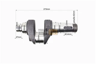 Коленвал R185N/R190N (Dболта-М12x1,5, Dшейки-52mm, H-107mm)