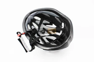 Шлем велосипедный M (54-57 см) съёмный козырёк, 18 вент. отверстий, чёрно-бело-cиний AV-01