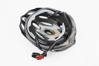 Шлем велосипедный L (54-62 см) съёмный козырёк, 21 вент. отверстий, чёрно-зелёно-белый