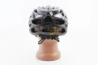 Шлем велосипедный L (54-62 см) съёмный козырёк, 21 вент. отверстий, чёрно-сине-белый