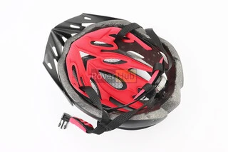 Шлем велосипедный L+фонарь задний, съёмный козырёк, 19 вент. отверстий, чёрный матовый