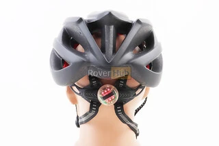 Шлем велосипедный L+фонарь задний, съёмный козырёк, 19 вент. отверстий, чёрный матовый