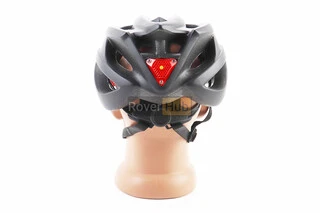 Шлем велосипедный L+фонарь задний, съёмный козырёк, 19 вент. отверстий, чёрный матовый V-05