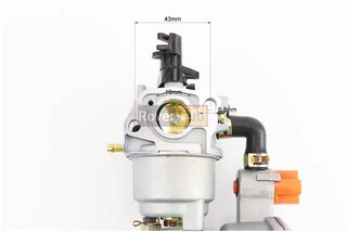 Газовий карбюратор LPG (пропан-бутан) для генераторів 1,6-3кВт (механізм важільний) з перемикачем та краном злива Тип 2