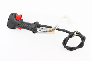 Ручка газа + трос Тип 8, (курок "широкий", з зігнутою трубою, різні кольори)