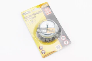 Щетка торцевая со стержнем 1/4" D-75мм из плетеной проволоки 19-7307