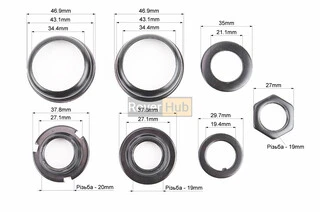 Крепление каретки BMX с чашками &Oslash;43,1мм, чёрное B888