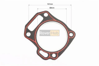 Прокладка головки циліндра 168F-68mm, (пароніт, червона нитка)