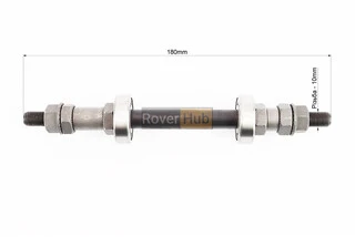 Ось задняя MTB M10х180мм в сборе, пром-подшипники 6200 2RS, под гайку, чёрная