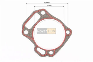 Прокладка головки цилиндра 170F-70mm, (паронит, красная нить, на блистере)