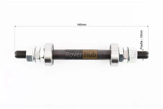 Ось передняя MTB M10х145мм в сборе, пром-подшипники 6000 2RS, под гайку, чёрная