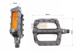 Педалі BMX 9/16" (107x95.5x25mm) пластикові, чорні LU-984DU