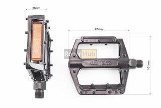 Педалі BMX 9/16" (109x100.5x26mm) алюмінієві, чорні B087DU