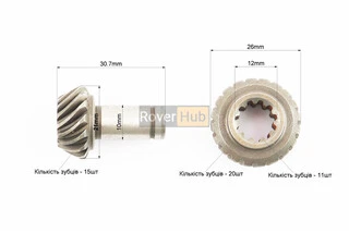 Шестерні редуктора нижнього під вал 4Т к-кт 2шт