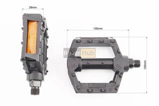 Педалі BMX 9/16" (111x99x23mm) пластикові, чорні 205DU