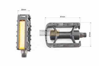 Педали CHILD 1/2" (80x58mm) пластиковые, чёрные (без подшипников)