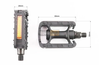 Педалі CHILD 1/2" (95x59x21mm) пластикові, чорні WP-128