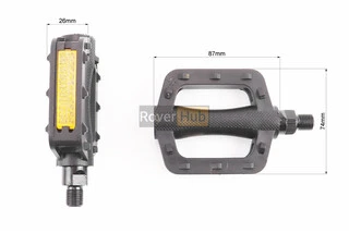 Педалі CHILD 1/2" (100x74x26mm) пластикові, чорні NW-477